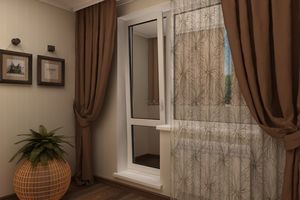 Выбор ткани для штор на окно с балконной дверью